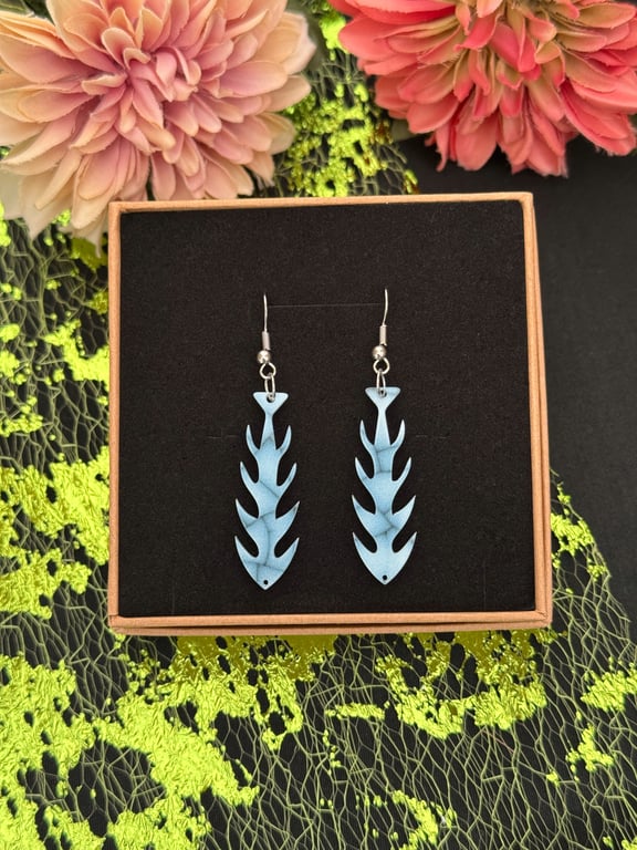 Riverbone Blues Fish Earrings 