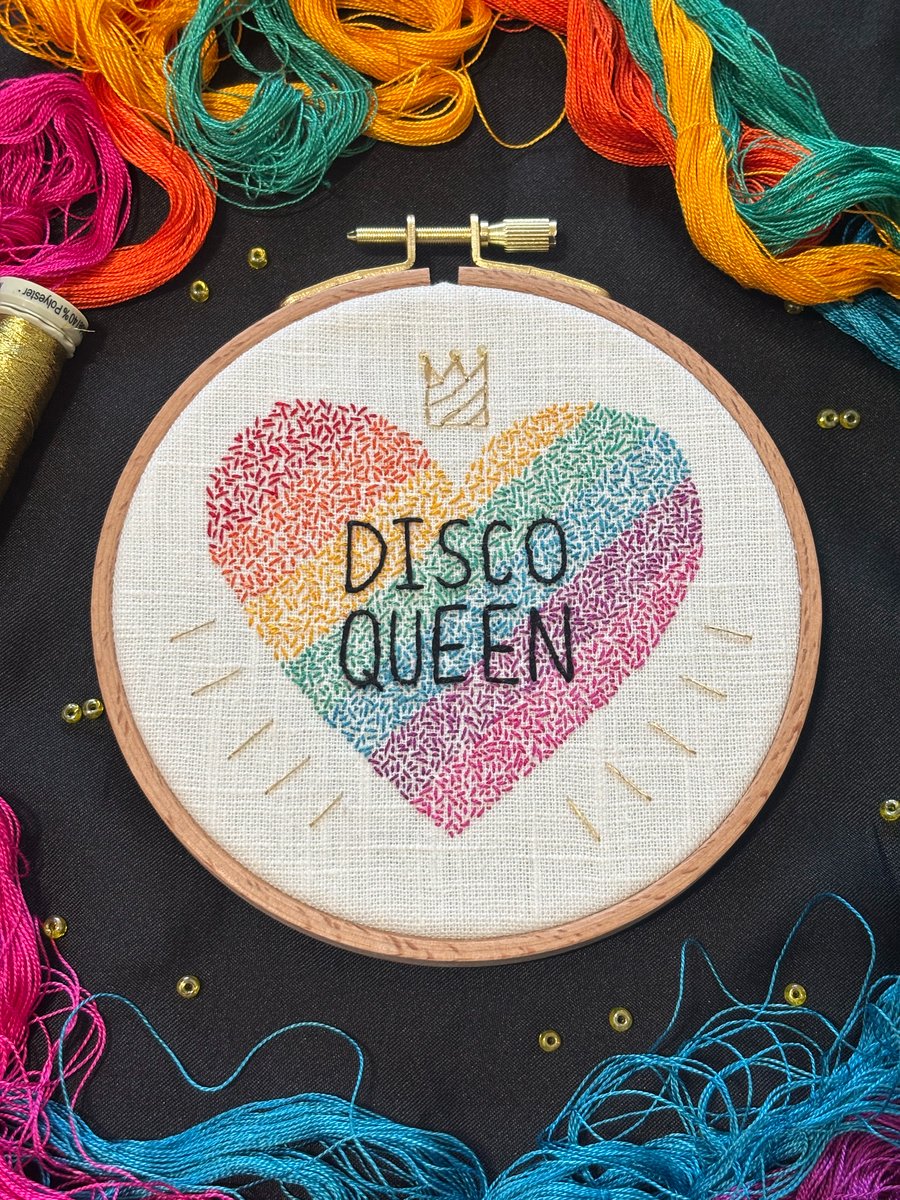 Disco Queen Hoop Art