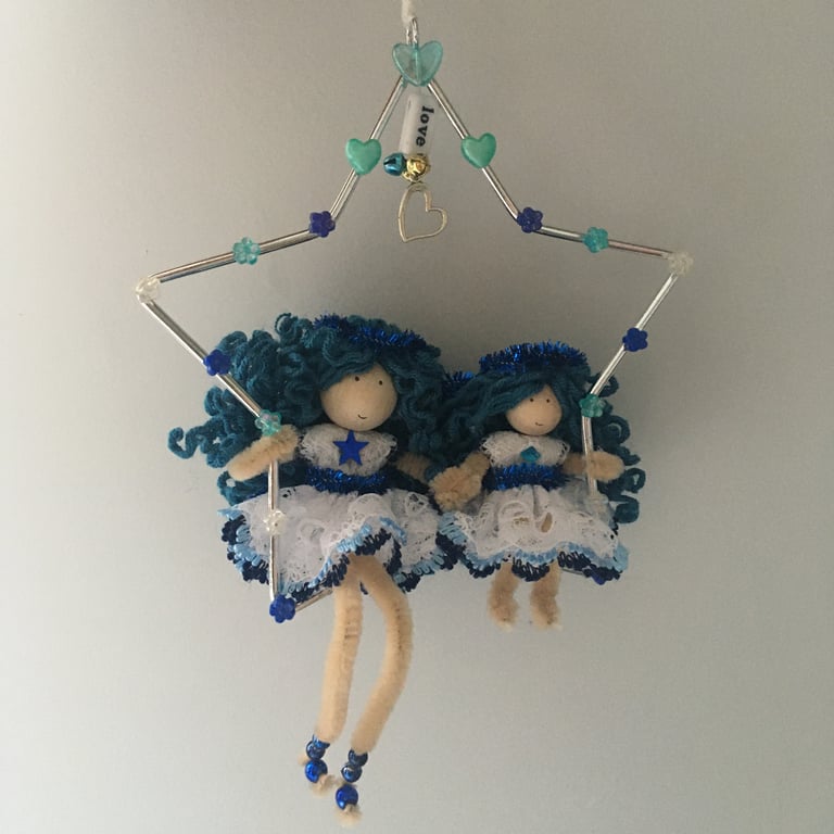 Mother And Daughter Fairy Doll Decoration, Mothers Day Gift, Mums Birthday 