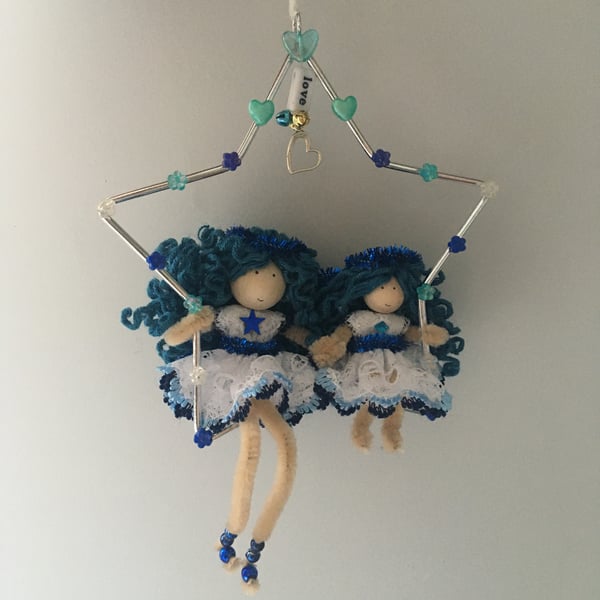 Mother And Daughter Fairy Doll Decoration, Mothers Day Gift, Mums Birthday 