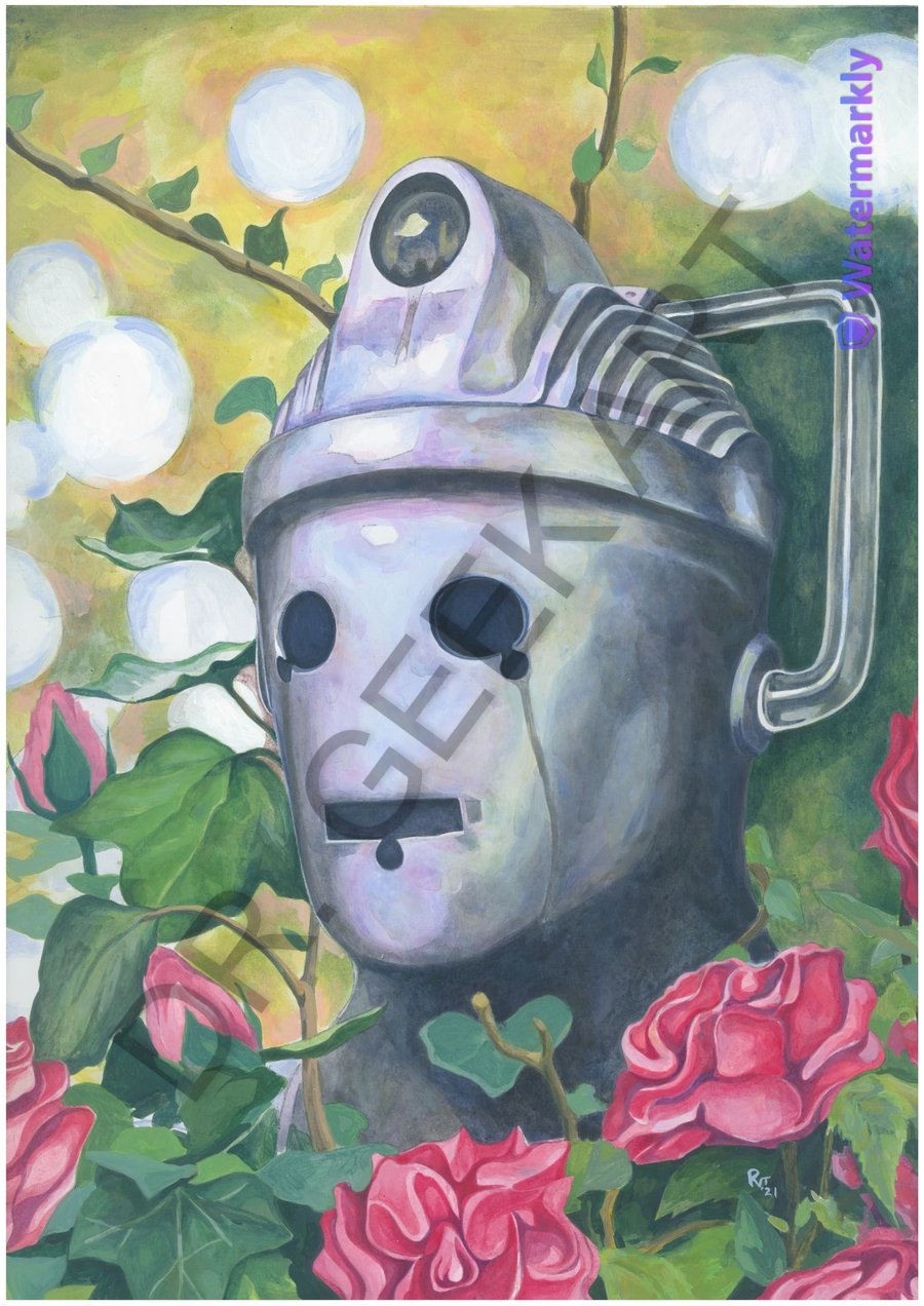 Robot and flowers