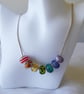 Murano Lampwork Glass Bead Rainbow Necklace D