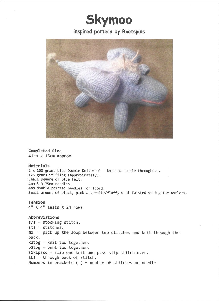 Skymoo Inspired Knitting Pattern