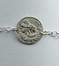 Bee Engraved Sterling Silver Coin Bracelet - Image 9