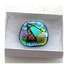 Patchwork Dichroic Fused Glass Brooch 069 Handmade 