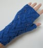 Fingerless gloves wrist warmers blue - Image 1