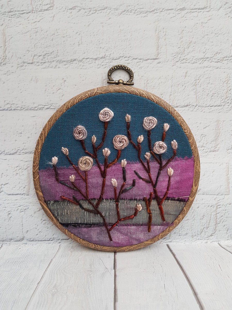 Rose Garden Embroidery, Hand Embroidery Hoop, Rose Embroidery, Slow Stitching, V
