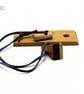 Handcrafted triangular 2 woods pendant & necklace: SKU-N10 - Image 5