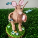 Butterfly Mouse- handsewn felt mouse 