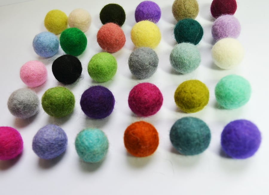 Felt balls, wool felted balls, 2cm felt balls, ... - Folksy