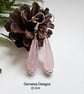 Designer Natural Faceted Rose Quartz AAA Grade Tear Drop Earrings  - Image 1