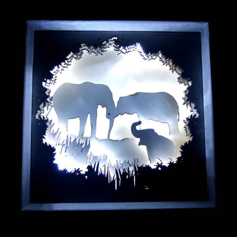 3D Light Picture - Elephants Never Forget