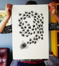 Swarm of Bees - lino cut print - Image 3