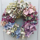 Dried Hydrangea Wreath. 30cm Diameter. Handmade.