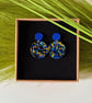 Vibrant Blue Confetti Acrylic Earrings  - Image 1