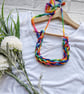 Multicolour Woven Necklace - T Shirt Yarn - Image 5