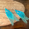 Handmade mermaids tail beaded fringe earrings