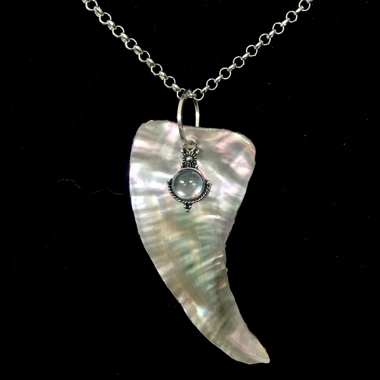 Abalone Shell Statement Pendant on 16” - Stunning - Unisex