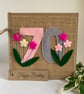 Handmade 70th Birthday Card. Keepsake Card. Textile Card. - Image 1