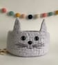 FELTED 'FUSSPOT' BOWL, desk tidy  . Cat. Grey . Home decor. - Image 5