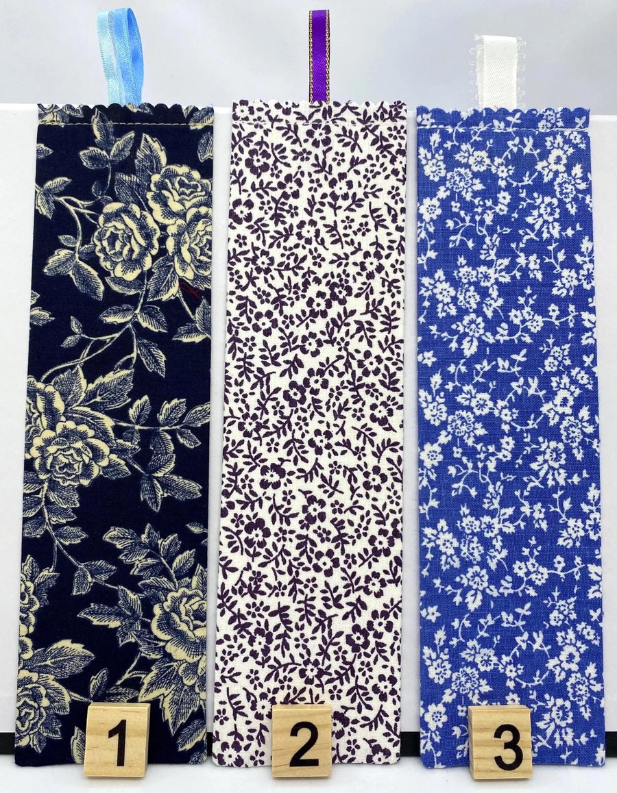 Floral Fabric Bookmarks – Handmade Cotton Gift for Book Lovers