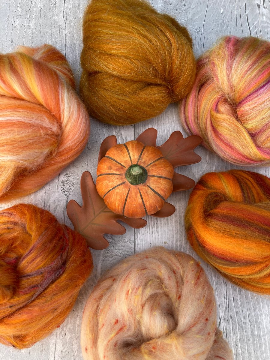 Faery fluff spinning felting  fibre pack Aspen spice 65g