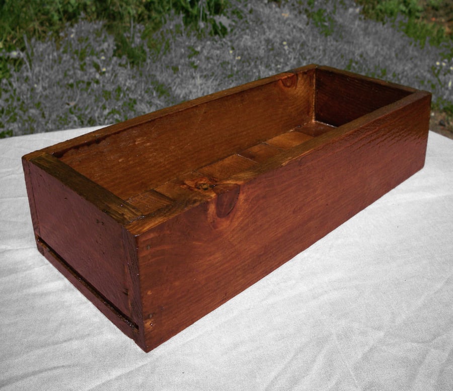 Redwood storage box tidy for home or garden