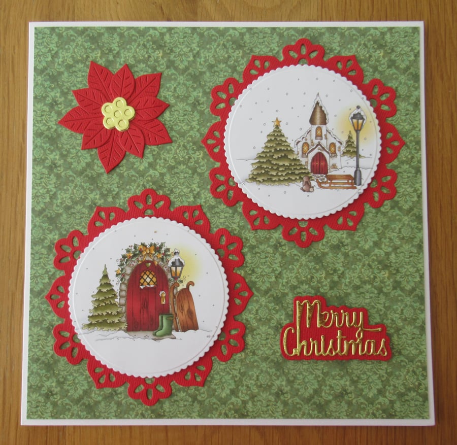 8x8" Village Scene - Christmas Card