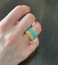 Elegant turquoise and gold beaded ring - Image 6