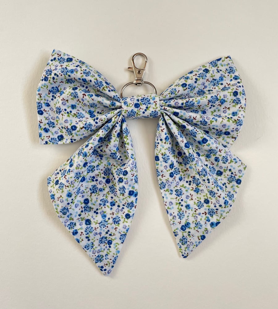Blue Flowers Accessory Bow