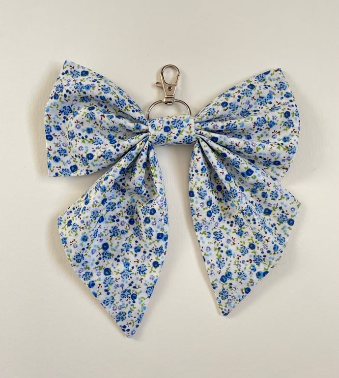 Blue Flowers Accessory Bow