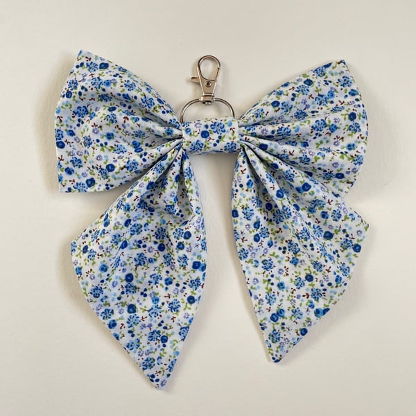 Blue Flowers Accessory Bow