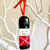 Fused glass soldier Christmas tree decoration ornament 