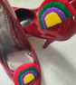 Handmade bold rainbow shoe clips