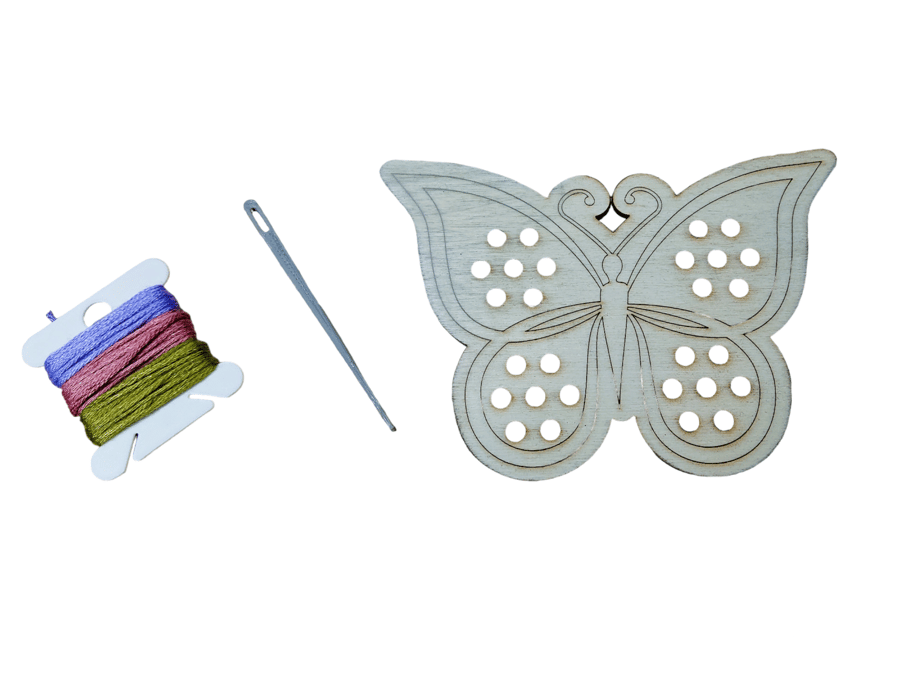 Wooden Threading Kit - Butterfly