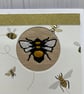 Greeting Card -  Embroidered bee, blank by Carolee Crafts PB2 -  0011 - Image 3