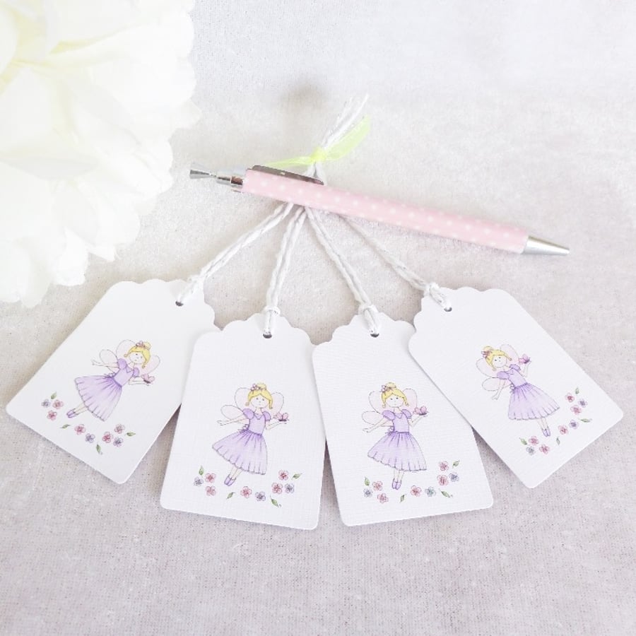 Flower Fairy Gift Tags - set of 4 tags