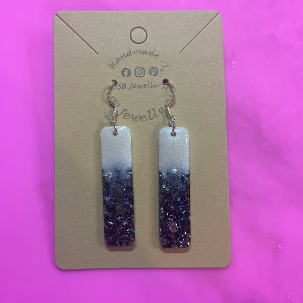 Handmade Resin Dangle Earrings (Clip ons Available) 