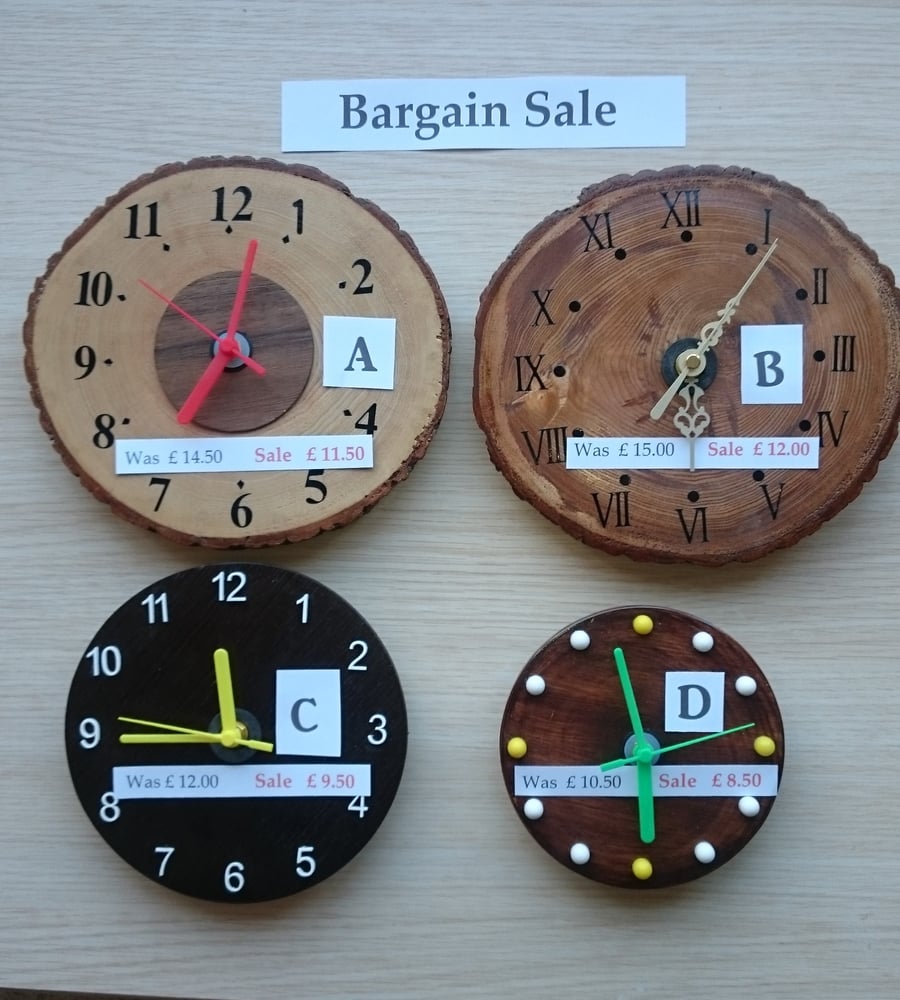 Clock Handmade Wooden ( 127)  C     Give-away SALE