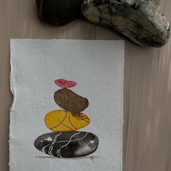 “Pebble pile 1” original artwork 