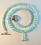 Pale Aqua Glass Pearl Necklace - Handmade In Devon - Image 1