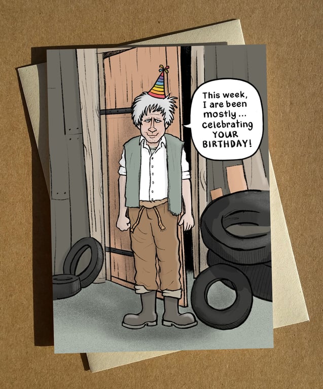 Jesse, Fast Show Inspired Illustrated Birthday Greeting Card A6