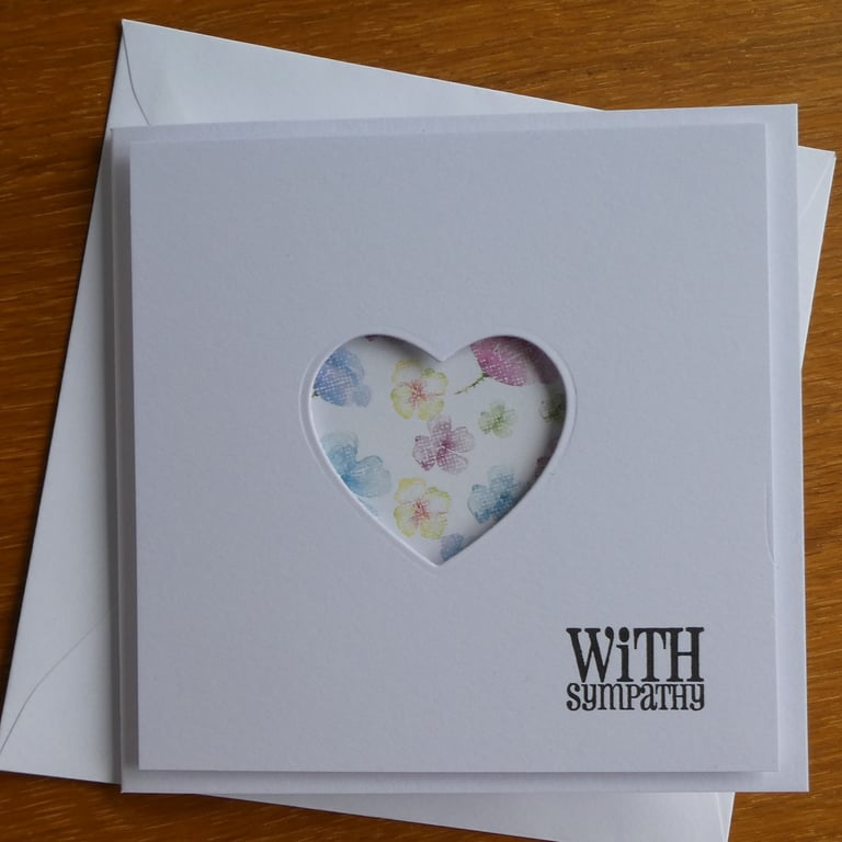 With Sympathy Floral Heart Aperture Card