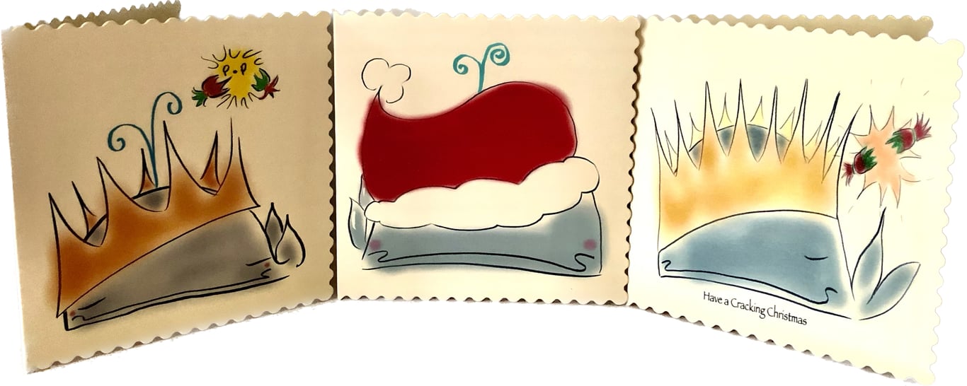 Pack of Three Whale Christmas Cards