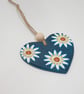 Floral Clay turquoise heart, pretty hanging decoration gift for the home - Image 5