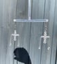 Celene - Clear Cross Earrings  - Image 2