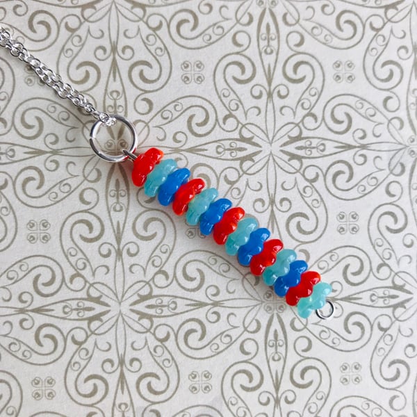 Czech Glass Flower Pendant Necklace 