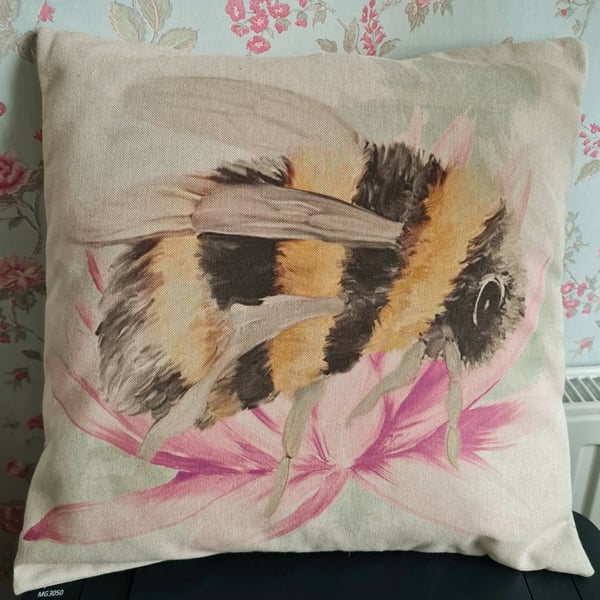 Handmade 16" square Bee cushion