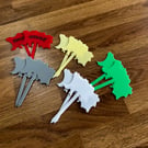 Jersey map inspired Plant Labels - Pack of 10