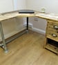 Rustic Desk Corner Two board Mitre Desk with under desk Cupboard, Storage Unit T - Image 5